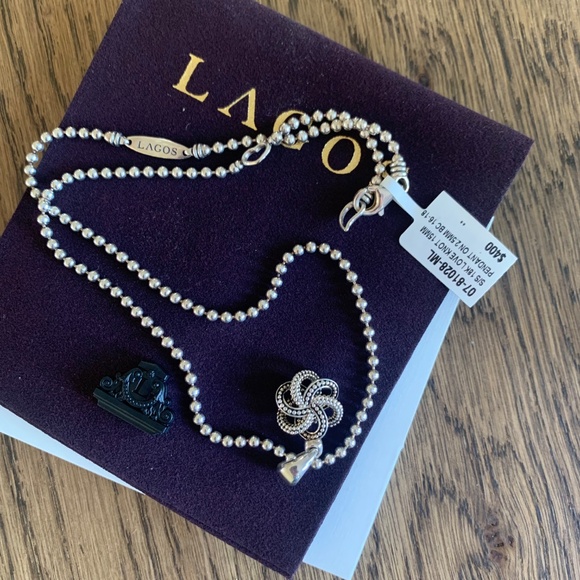 Lagos Sterling Silver Love Knot Pendant Necklace - Picture 8 of 12